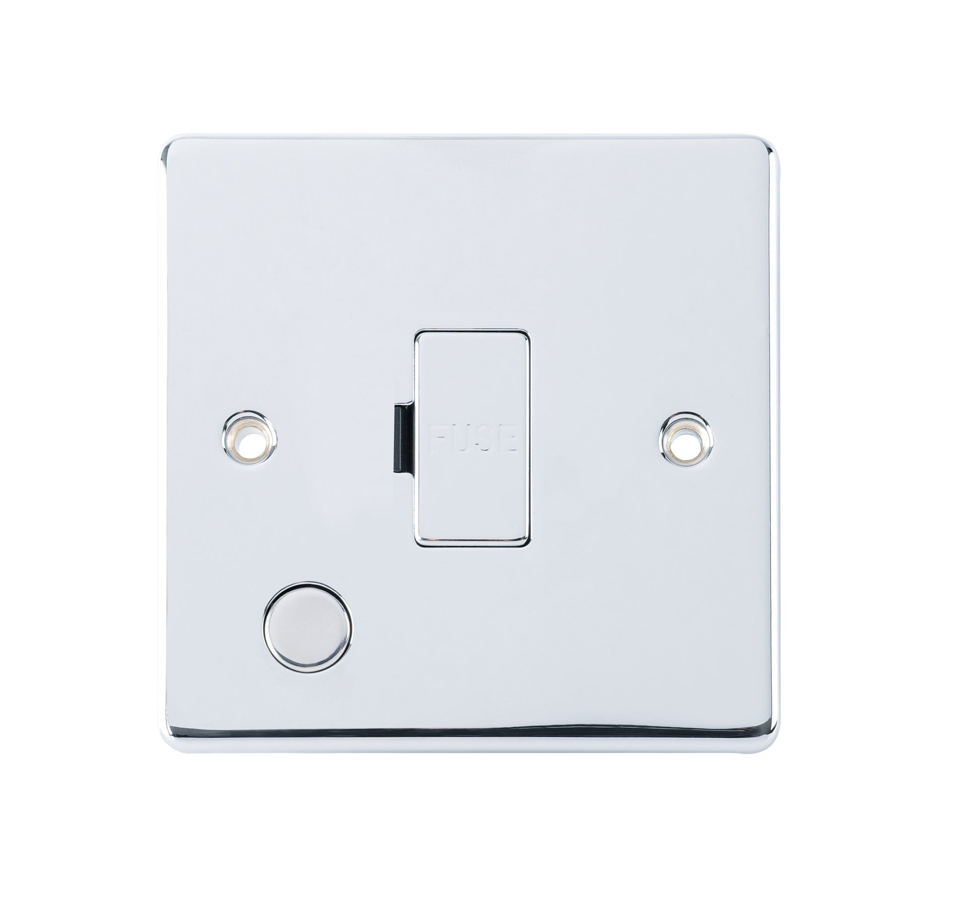 D-FS13F-PCM 13A Fused Spur Metal Insert with Flex Outlet Metal Inset Brushed Chrome